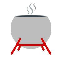 Cauldron Flat Multicolor Icon vector