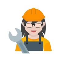 Mechanic Female Flat Multicolor Icon vector