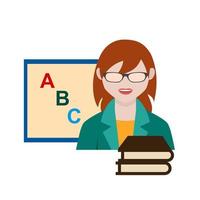 Teacher Female Flat Multicolor Icon vector