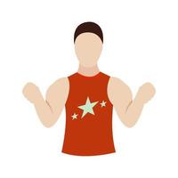 Muscular Person Flat Multicolor Icon vector