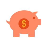 Piggy Bank Flat Multicolor Icon vector