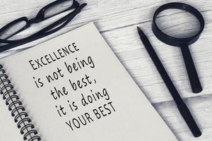 Motivational quotes - Excellence is not being the best, it is doing your best. photo