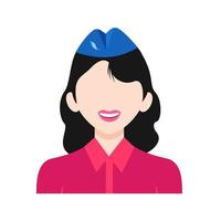 Air Hostess Flat Multicolor Icon vector