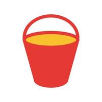 Sand bucket Flat Multicolor Icon vector