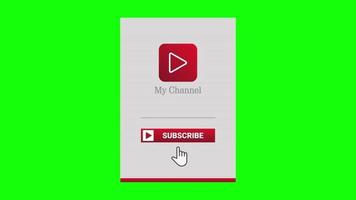 animer s'abonner comme bouton de notification écran vert gratuit video