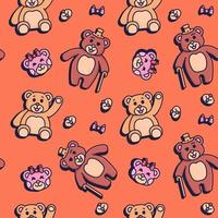 Teddy Bear Seamless Pattern vector