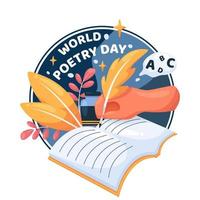 concepto del día mundial de la poesía vector