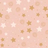 Magic Stars repeat pattern design. Hand-drawn sky background. Holidays pattern for wrapping paper, fabric, wrapping paper, prints and textile. vector