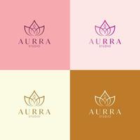 Nature logo. Floral logo. Flower icon. Floral emblem. Vector logo on which an abstract image of a lotus flower. Aurra logo design.