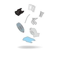 illustration of plastic waste. with a white background. non organic vector