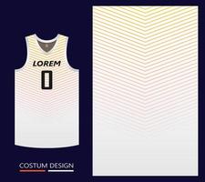 plantilla de diseño de patrón de camiseta de baloncesto. fondo abstracto blanco con motivo de línea de degradado amarillo para patrón de tela. Camisetas de baloncesto, atletismo, fútbol y entrenamiento. ilustración vectorial vector