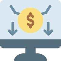 ilustración de vector de flecha hacia abajo de dólar en un fondo. símbolos de calidad premium. iconos vectoriales para concepto y diseño gráfico.