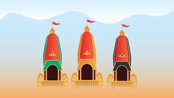 shri Jagannath puri rath yatra festival vector illustration.