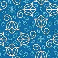 Floral ornament seamless pattern design. Scandinavian pattern for wrapping paper or fabric. vector