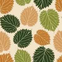 Beautiful leaves seamless pattern design. Vector hand-drawn leaves seamless pattern. Abstract trendy nature background. Pattern for wrapping paper, fabric, textile and prints.