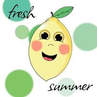 Summer poster. A cheerful lemon. Template for a post, advertisement, text vector