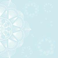 Blue background with lace. White mandala. A pattern for design and creativity. vector