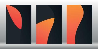 Abstract background with bright elements. A dark template with an orange gradient. Design for creative, text, post, story, website vector