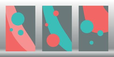 Abstract background with bright elements. Multi-colored template for text, presentation, story, post. Green and pink figures on a gray background. vector