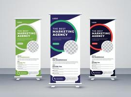 Roll up banner stand for commercial board and exhibition vector