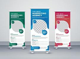 Corporate business modern roll up stand banner design with vector creative x stand template