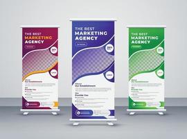 Corporate rollup banner template, rollup, advertisement, pull up, polygon background, vector