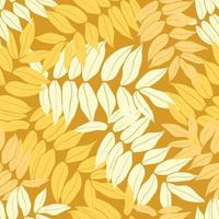 Beautiful leaves seamless pattern design. Vector hand-drawn leaves seamless pattern. Abstract trendy nature background. Pattern for wrapping paper, fabric, textile and prints.