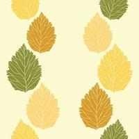 Beautiful leaves seamless pattern design. Vector hand-drawn leaves seamless pattern. Abstract trendy nature background. Pattern for wrapping paper, fabric, textile and prints.