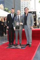 LOS ANGELES, NOV 12 - Chris Hardwick, Daniel Radcliffe, Chris Columbus at the Daniel Radcliffe Hollywood Walk of Fame Ceremony at the Hollywood Walk of Fame on November 12, 2015 in Los Angeles, CA photo