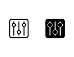 equalizer icon. outline icon and solid icon vector
