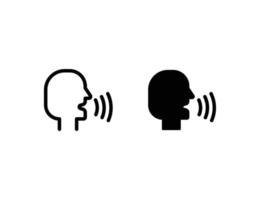 singing person icon. outline icon and solid icon vector