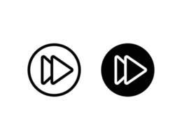 next icon. outline icon and solid icon vector