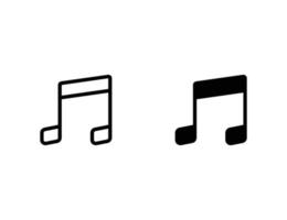song note icon. outline icon and solid icon vector