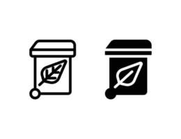 trash can icon. outline icon and solid icon vector