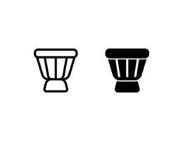 darbuka icon. outline icon and solid icon vector