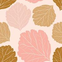 Beautiful colorful leaves pattern design. Good for prints, wrapping, textile, and fabric. Hand-drawn background. Botanic Tile. Surface pattern design. vector