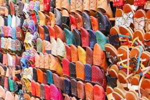 Traditional Slippers in Fez, Morocco photo