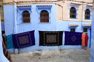 Street in Chefchaouen, Morocco photo