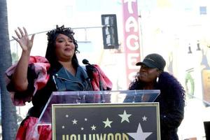 LOS ANGELES  NOV 8 - Lizzo, Missy Elliott at the Missy Elliott Star Ceremony on the Hollywood Walk of Fame on November 8, 2021 in Los Angeles, CA photo