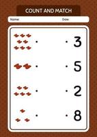 Count and match game with dates fruit. worksheet for preschool kids, kids activity sheet vector