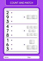 Count and match game with quran. worksheet for preschool kids, kids activity sheet vector