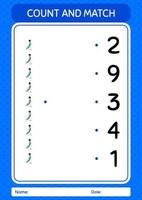 Count and match game with praying. worksheet for preschool kids, kids activity sheet vector