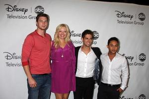 LOS ANGELES  JUL 27 - Derek Theler, Melissa Peterman, Tahj Mowry, Jean Luc Bilodeau arrives at the ABC TCA Party Summer 2012 at Beverly Hilton Hotel on July 27, 2012 in Beverly Hills, CA photo