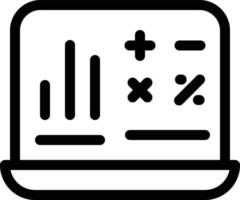 ilustración de vector de estadísticas de computadora portátil en un fondo. símbolos de calidad premium. iconos vectoriales para concepto y diseño gráfico.