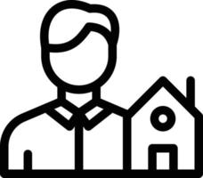ilustración de vector de persona de casa en un fondo. símbolos de calidad premium. iconos vectoriales para concepto y diseño gráfico.