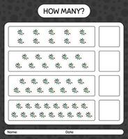 How many counting game with string light. worksheet for preschool kids, kids activity sheet vector