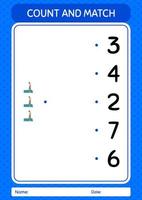 Count and match game with praying. worksheet for preschool kids, kids activity sheet vector