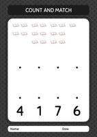 Count and match game with quran. worksheet for preschool kids, kids activity sheet vector