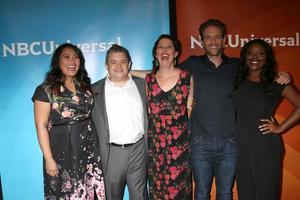 LOS ANGELES   JAN 9 - Mary Sohn, Patton Oswalt, Jean Villepique, Glenn Howerton, Lyris Lewis at the NBC TCA Winter Press Tour at Langham Huntington Hotel on January 9, 2018 in Pasadena, CA photo