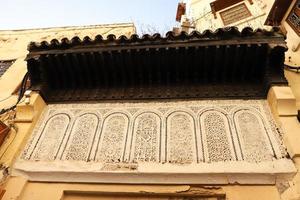 Detail of a Building in Fez, Morocco photo